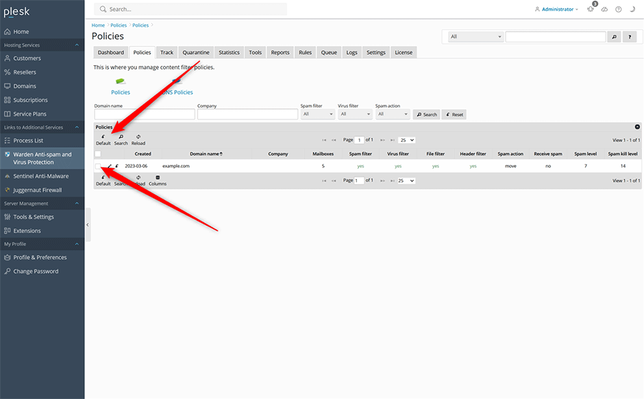 Reset Domain Policies