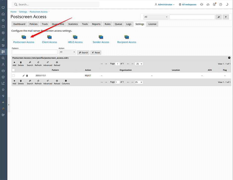 Postscreen Access