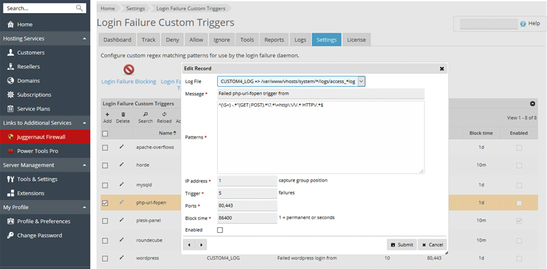 Custom Login Failure Triggers