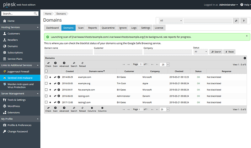 Domain Scans