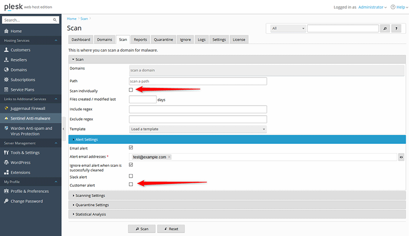 Scan Individually and Customer Alerts