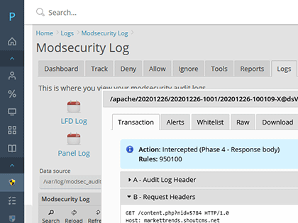 ModSecurity Audit Interface