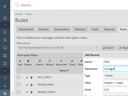 Construtor de regras personalizadas