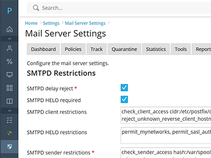 SMTP Restriction Management